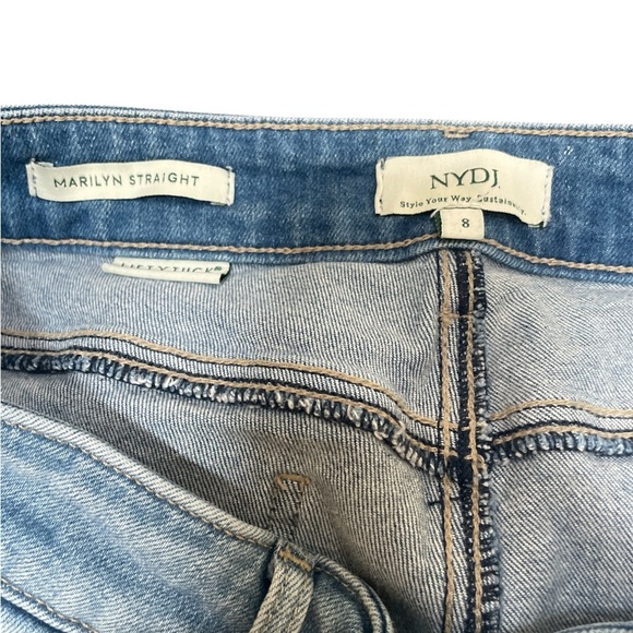 NYDJ Marilyn Straight Leg Jeans Light Wash Ankle Size 8 - Picture 4 of 5